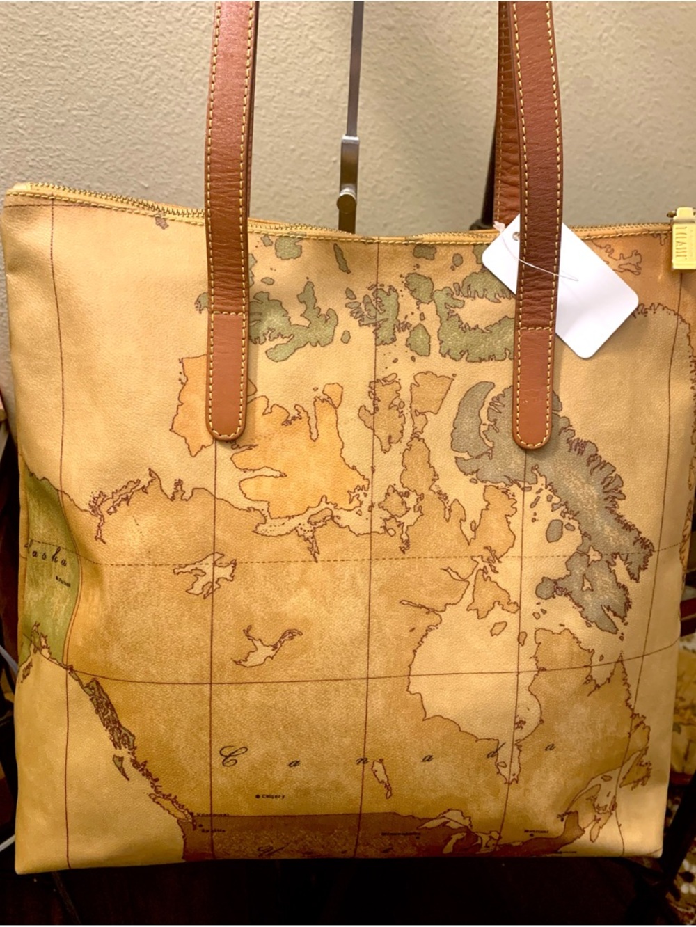 Alviero Martini Brown Map Design Tote